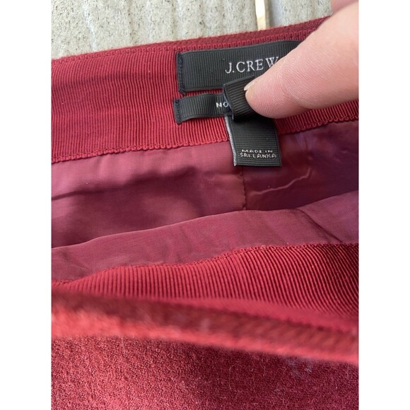 J.Crew No. 2 Pencil Skirt Wool 100% Red Wine Size 00 Rich Jewel Tone Preppy - Picture 4 of 12